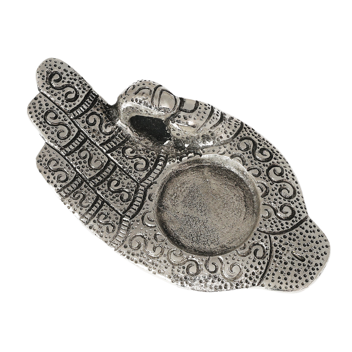 Metal Buddha Hand candle & Incense holder 5"