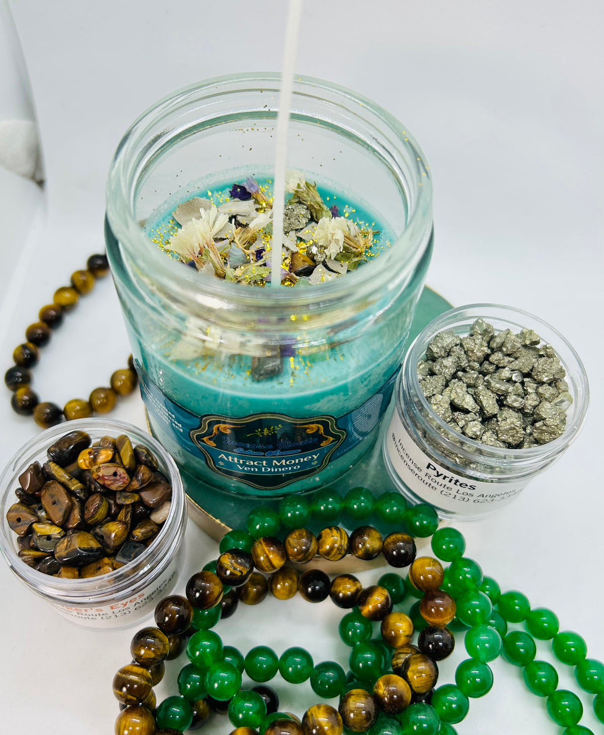 Ven Dinero handmade intention candle