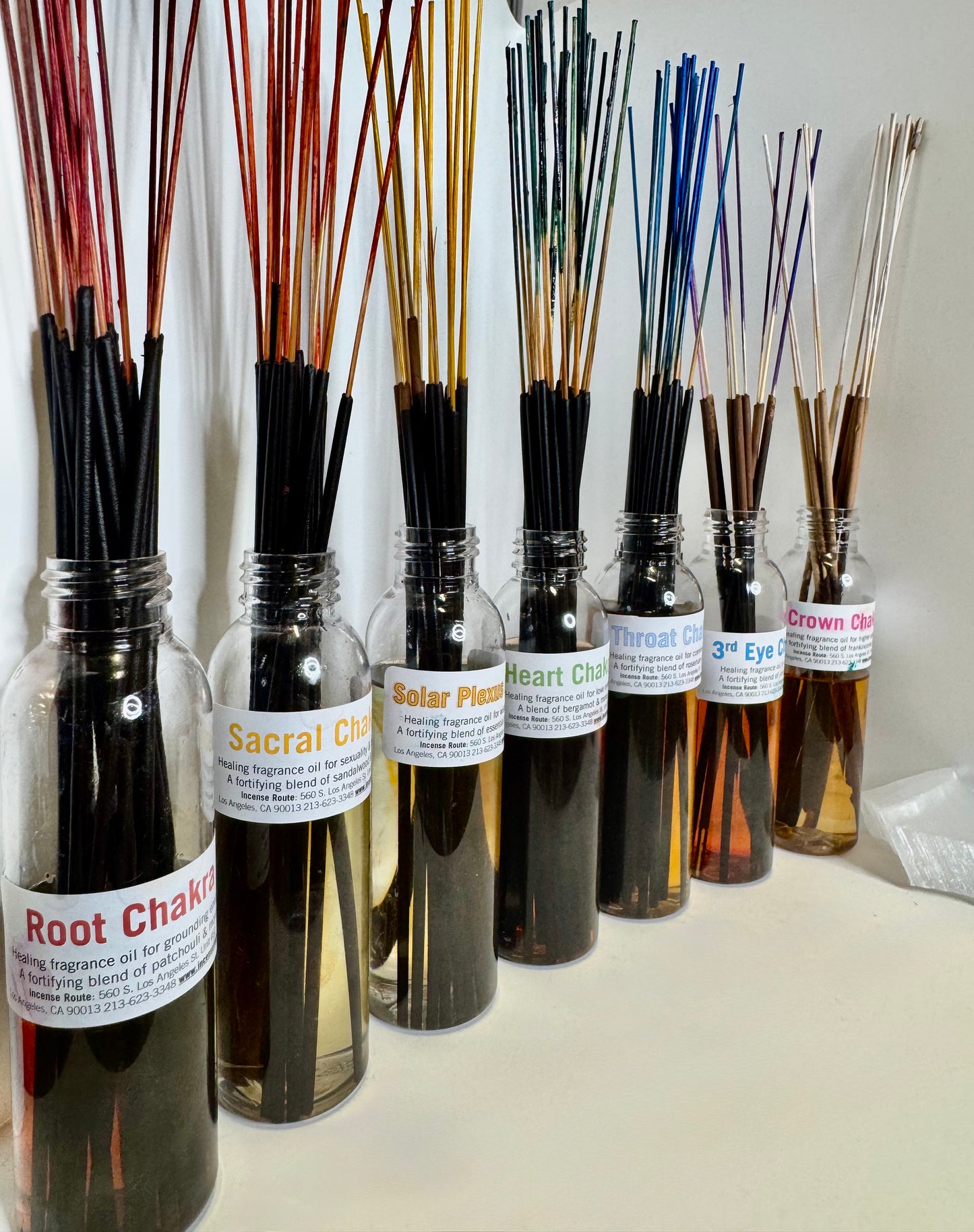 Seven chakra-inspired incense sticks