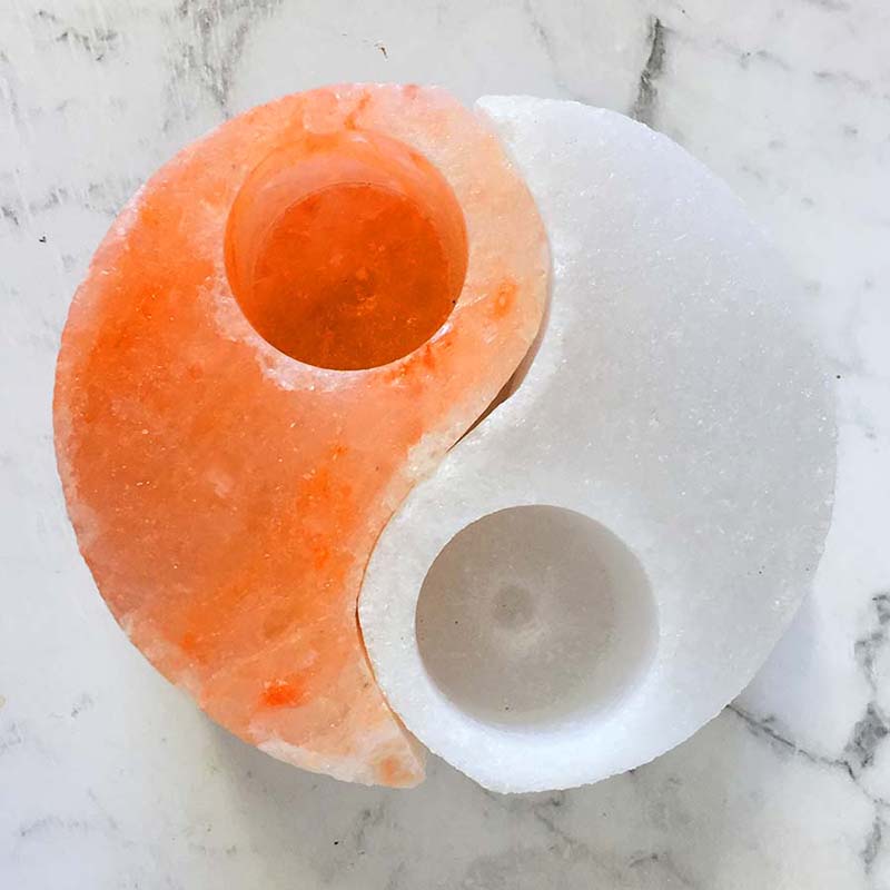 Selenite Yin & Yang (Candle Holder)