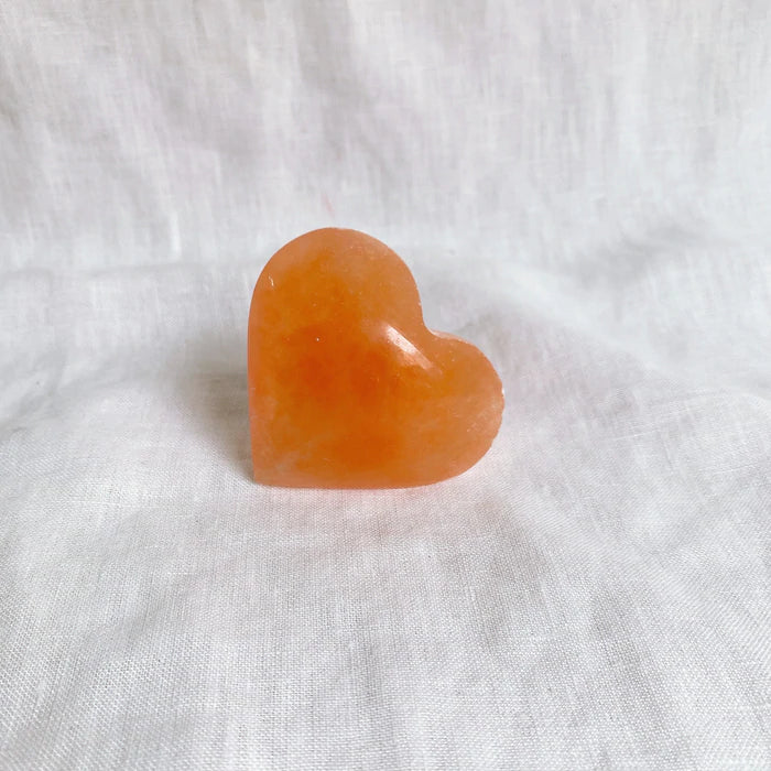 Peach Selenite Hearts