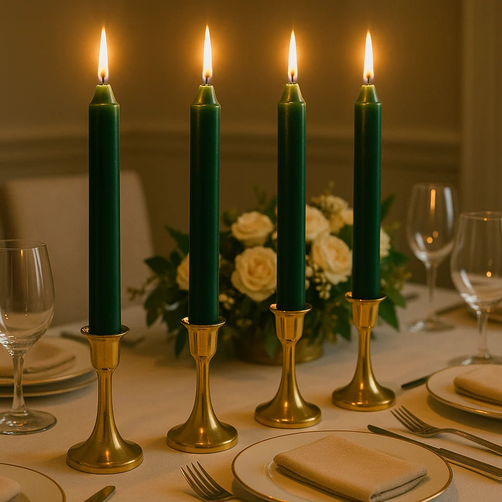 Green 6" Taper Candle (6 pack) - Incense Route