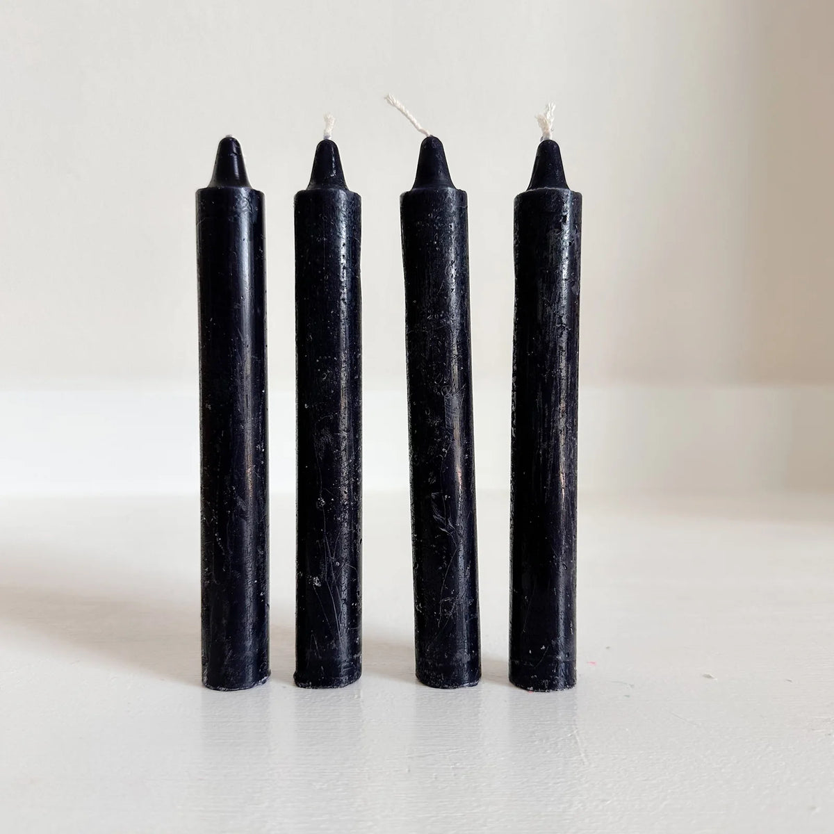 Black 6-inch taper candles, 6 pack - Incense Route