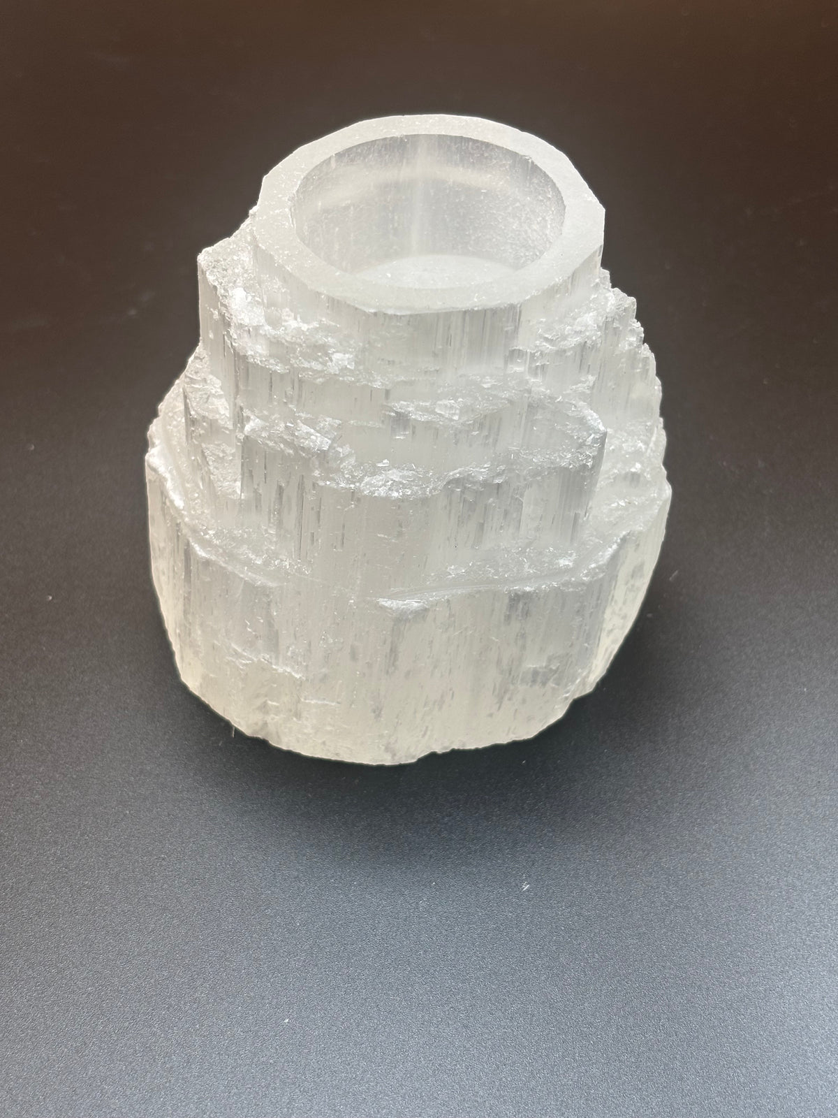 White Selenite Candle holder - Incense Route