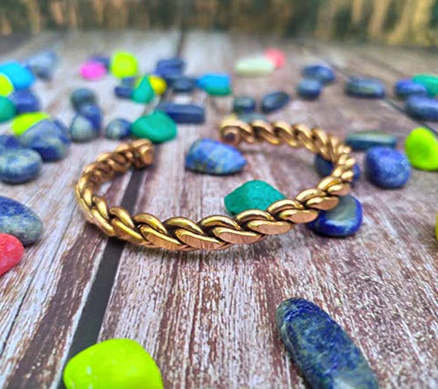 Two Tone Copper and Brass bracelets - Incense Route