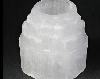 Selenite Mountain Candle Holder