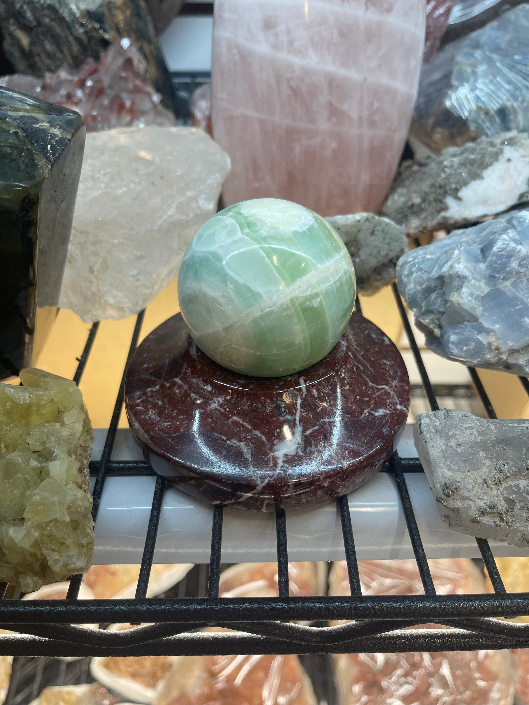 Green Fluorite Sphere (Extra Small) - Incense Route